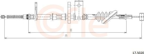 Трос ручника (тросик ручного тормоза) Cofle. Артикул 17.5020