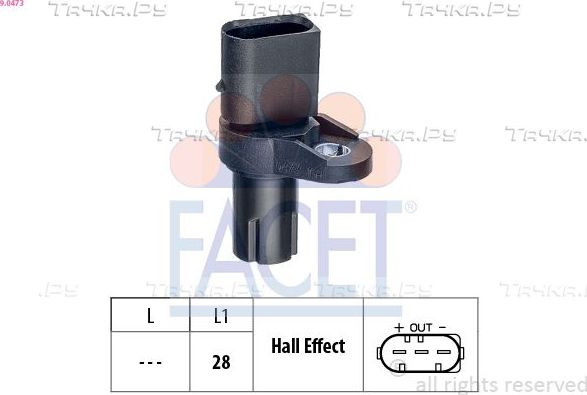 Датчик положения коленвала Facet Made in Italy - OE Equivalent для BMW X3 I (E83) 2005-2011. Артикул 9.0473