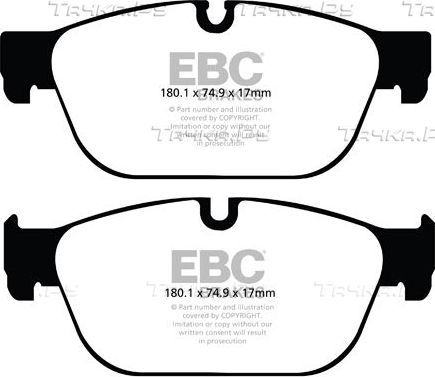 Тормозные колодки EBC Brakes передние для Citroen DS4 2011-2015. Артикул DP22092