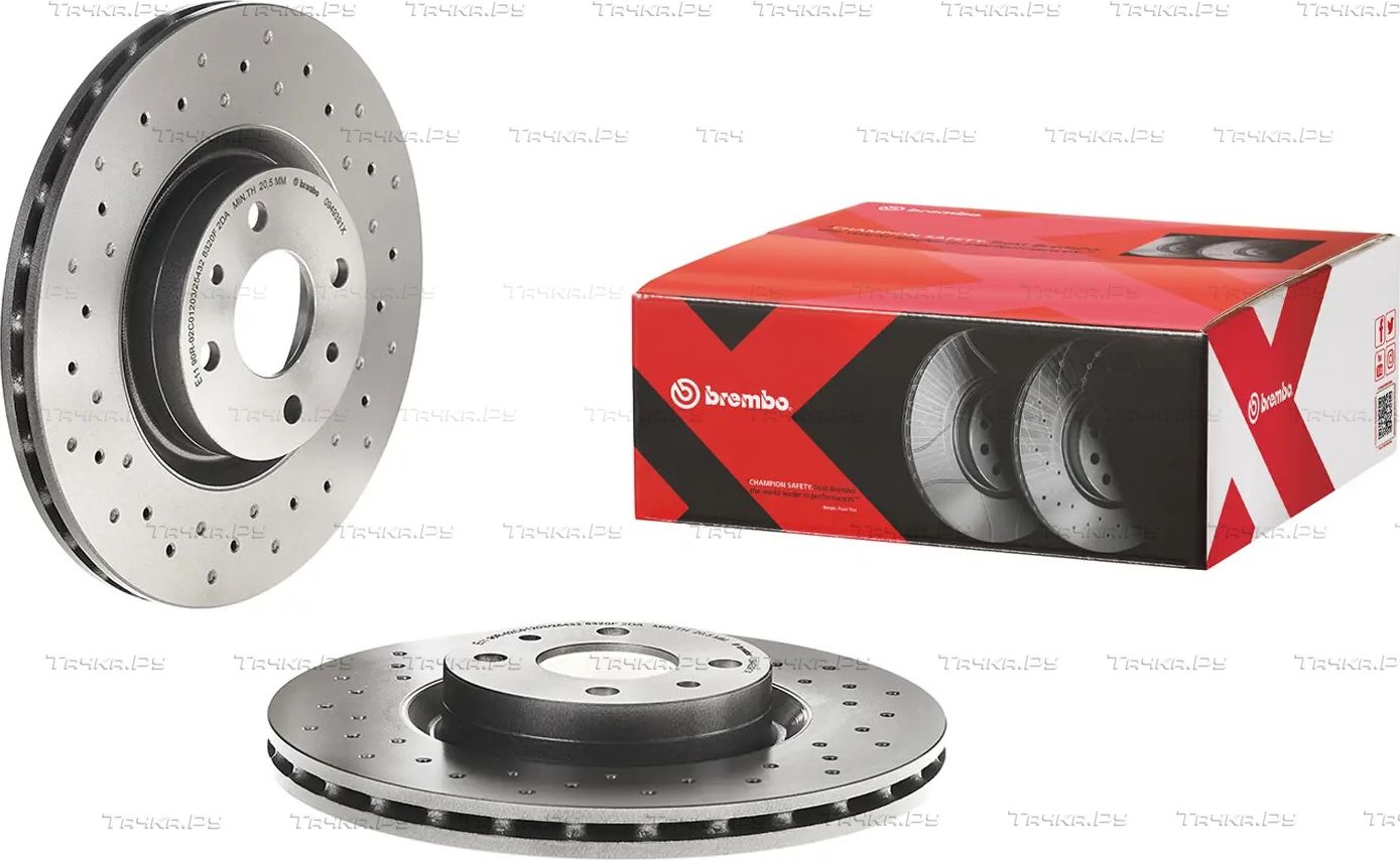 Тормозной диск Brembo XTRA LINE - Xtra передний для Fiat Coupe 1993-1996. Артикул 09.4939.1X