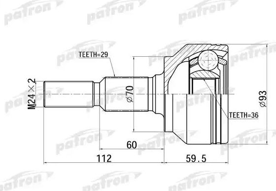 Шрус наружный (граната) Patron. Артикул PCV6879