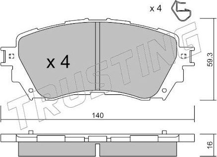 Тормозные колодки Trusting. Артикул 1010.0