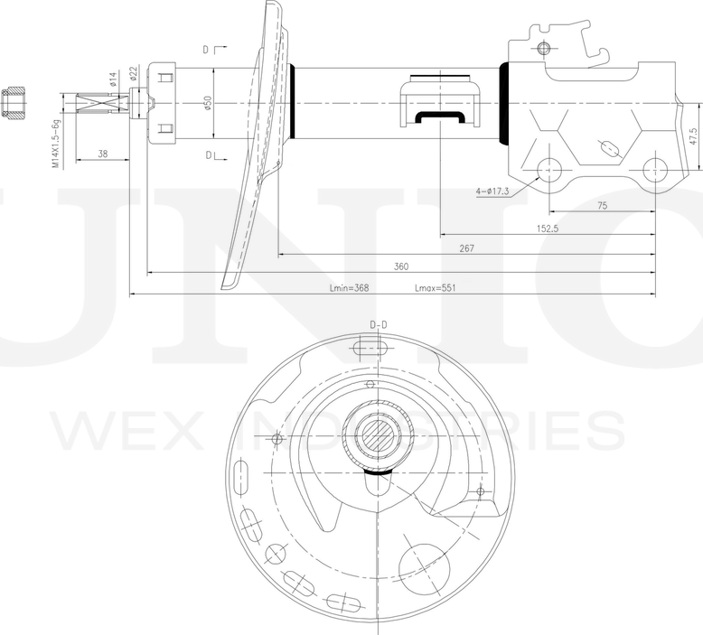 Амортизатор подвески (Unio). Артикул SAB-10315