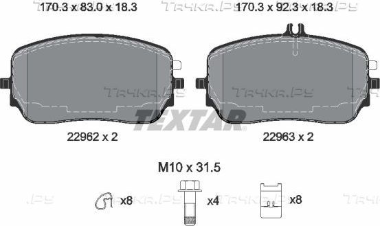 Тормозные колодки Textar. Артикул 2296201