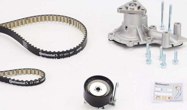Помпа (водяной насос) с комплектом ремня ГРМ ContiTech для Ford Focus III 2013-2019. Артикул CT1211WP2PRO