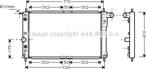 Радиатор охлаждения двигателя AVA для Daewoo Nubira I 1999-2003. Артикул DW2017