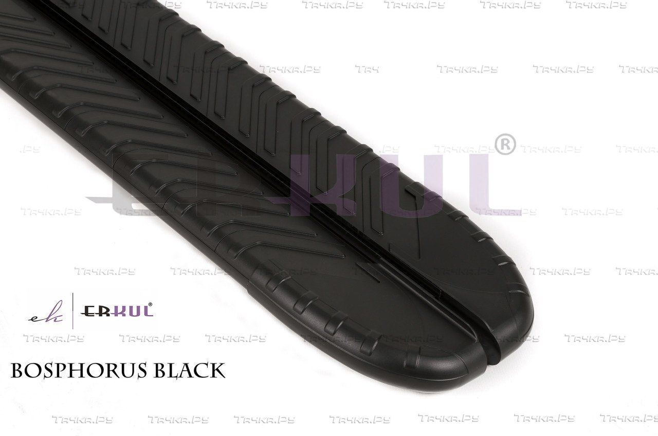 Пороги алюминиевые Erkul Bosphorus Black для Ford Ranger III 2012-2015 ЧЕРНЫЕ. Артикул 12.BRM.03.12.S