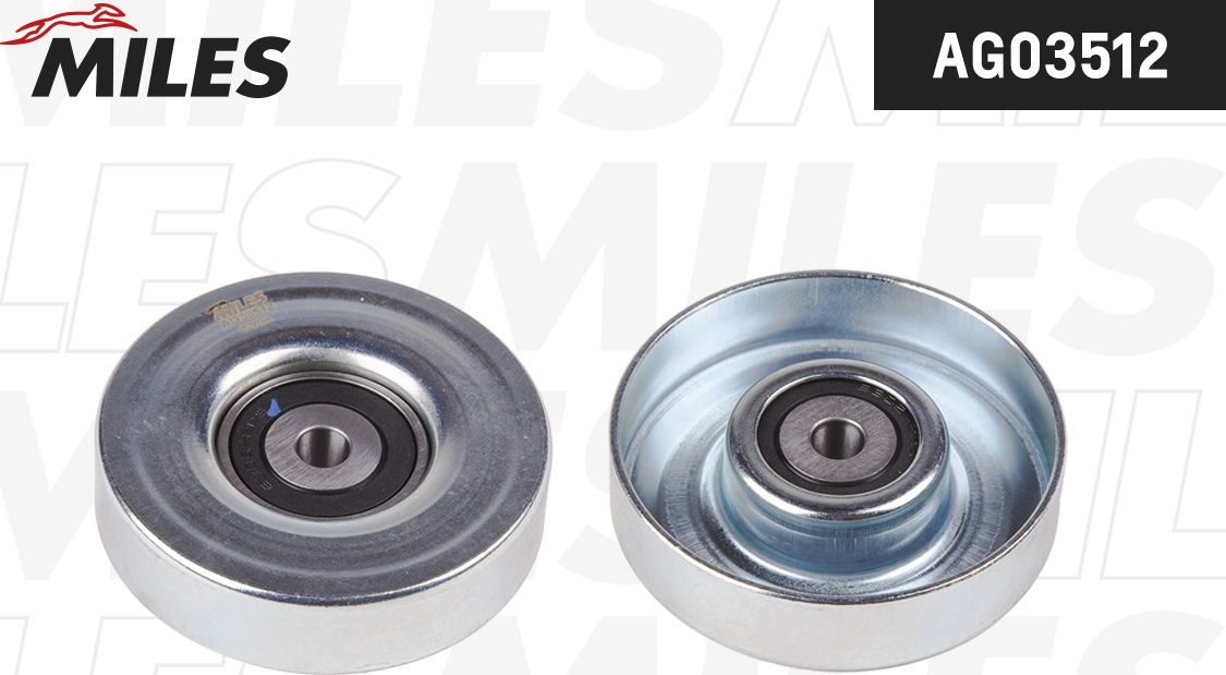 Направляющий (ведущий) ролик приводного поликлинового ремня Miles. Артикул AG03512