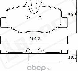 Колодки тормозные дисковые зад. MB VIANO (W639) 03-, VITO Bus (W639) 0 (Bapco) Bapco. Артикул BP0305
