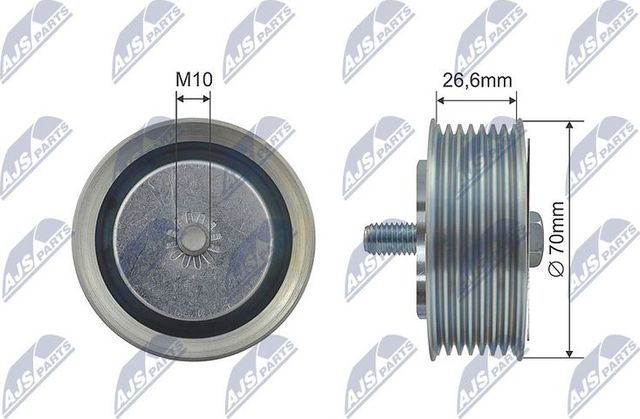 Направляющий (ведущий) ролик приводного поликлинового ремня NTY. Артикул RNK-NS-034