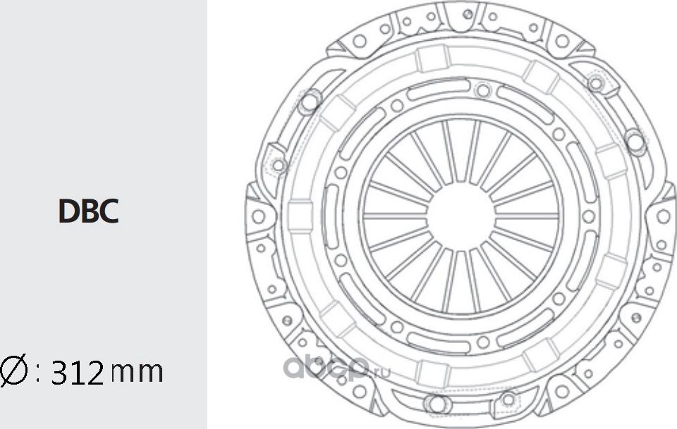 Корзина сцепления HYUNDAI HD65,72,78,County дв.D4DB,D4DD,D4GA (300мм) VALEO PHC. Артикул HDC57