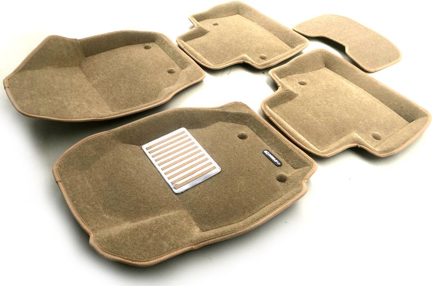 Коврики текстильные Euromat 3D Lux для салона Volvo XC70 II рестайлинг 2013-2016. БЕЖЕВЫЕ. Артикул EM3D-005507T