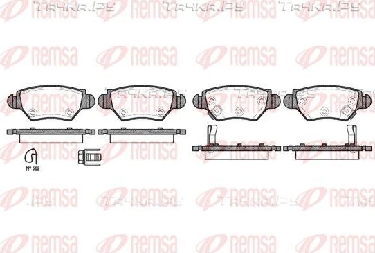 Тормозные колодки Remsa задние для Opel Astra G 1998-2009. Артикул 0685.22