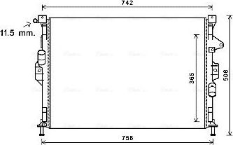 Радиатор охлаждения двигателя AVA. Артикул FD2581