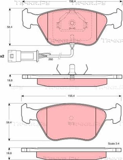 Тормозные колодки TRW передние для Ford Mondeo I 1994-1996. Артикул GDB1192