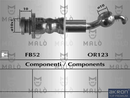 Тормозной шланг Malò. Артикул 80693