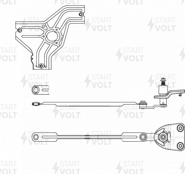 Трапеция стеклоочистителя (дворника) StartVOLT передний для Mercedes-Benz Actros MP5 2019-2026. Артикул VWA 1502