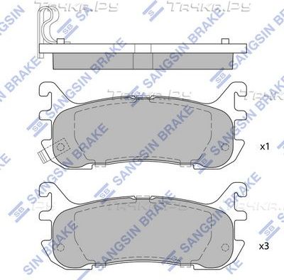 Тормозные колодки Sangsin Hi-Q задние для Mazda MX-5 I (NA) 1990-1998. Артикул SP1521
