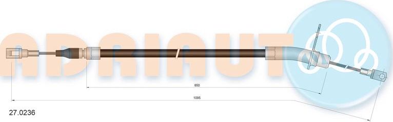 Трос ручника (тросик ручного тормоза) Adriauto. Артикул 27.0236