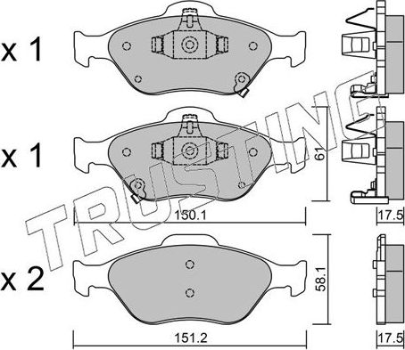 Тормозные колодки Trusting. Артикул 325.1