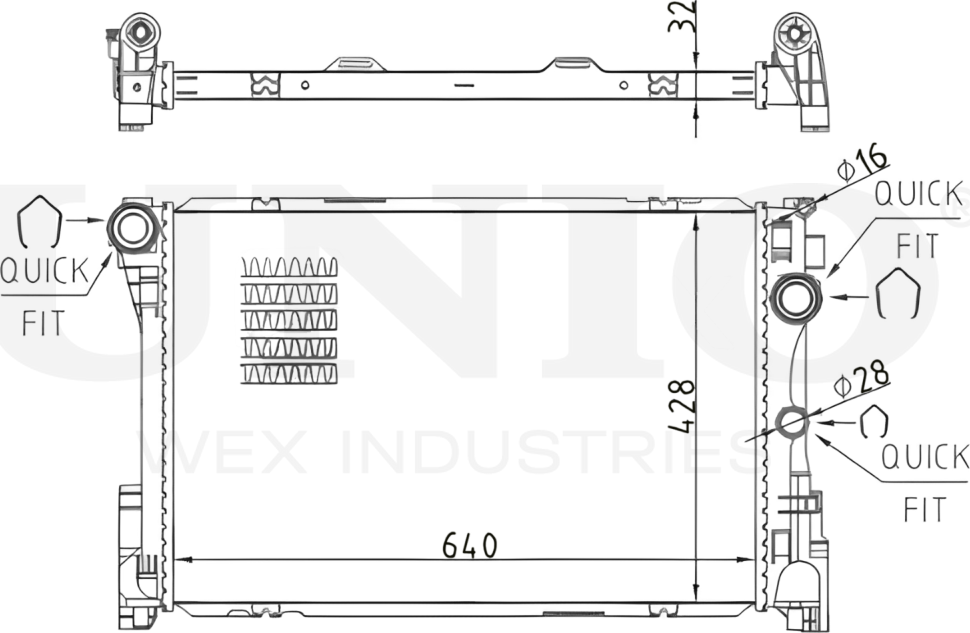 Радиатор двигателя (Unio). Артикул RAD-10103