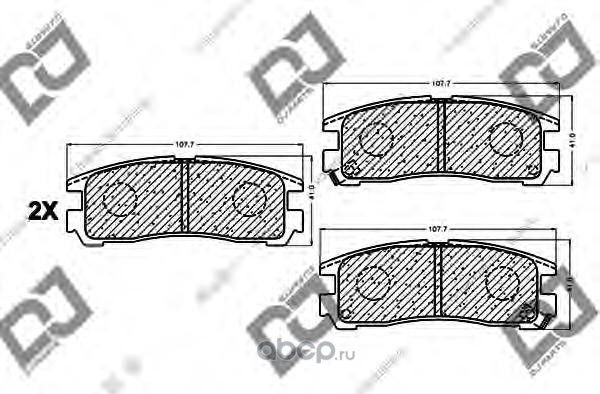 Колодки тормозные дисковые (DJ Parts). Артикул BP1021