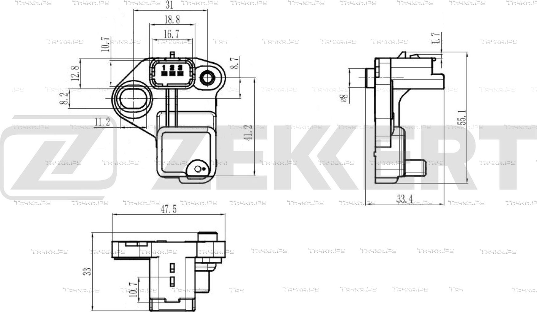Датчик положения коленвала Zekkert для Ford Fiesta V 2001-2010. Артикул SE-4107
