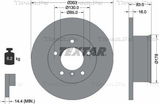 Тормозной диск Textar. Артикул 92020300