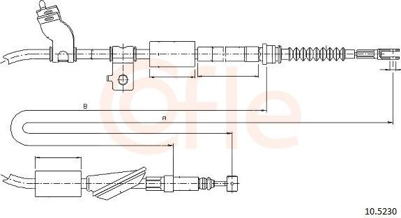 Трос ручника (тросик ручного тормоза) Cofle. Артикул 10.5230