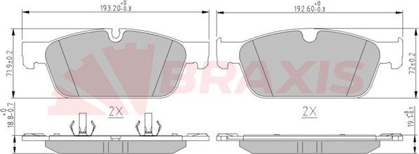 Тормозные колодки Braxis. Артикул AA0677
