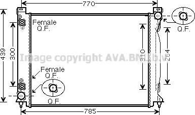 Радиатор охлаждения двигателя AVA для Audi A6 III (C6) 2004-2011. Артикул AIA2232