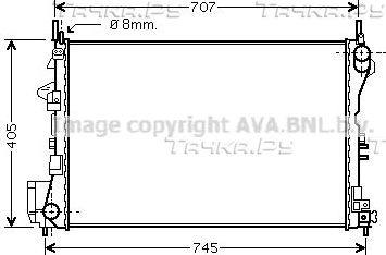 Радиатор охлаждения двигателя AVA. Артикул OL2338