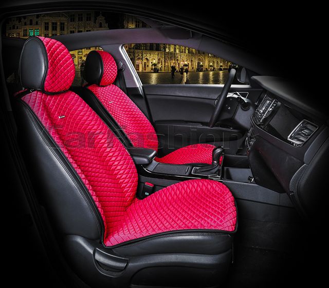 Накидки универсальные CarFashion Palermo на передние сидения авто, цвет Красный/Бордовый. Артикул 21759