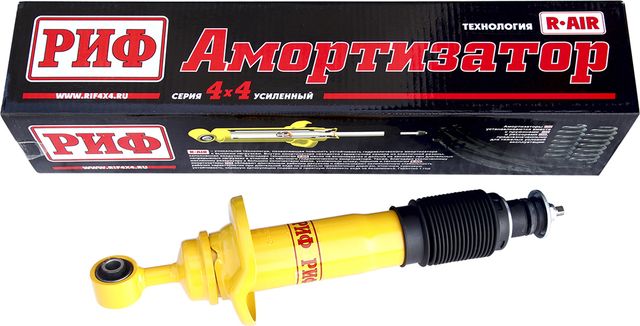 Амортизатор РИФ (R-AIR) усиленный передний штатный для Nissan Navara D40 2004-2015, лифт 0-50 мм. Артикул SA242