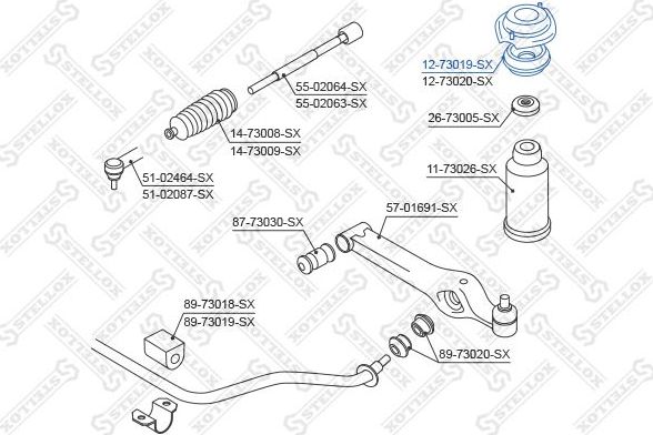 Опора амортизатора (стойки) Stellox. Артикул 12-73019-SX
