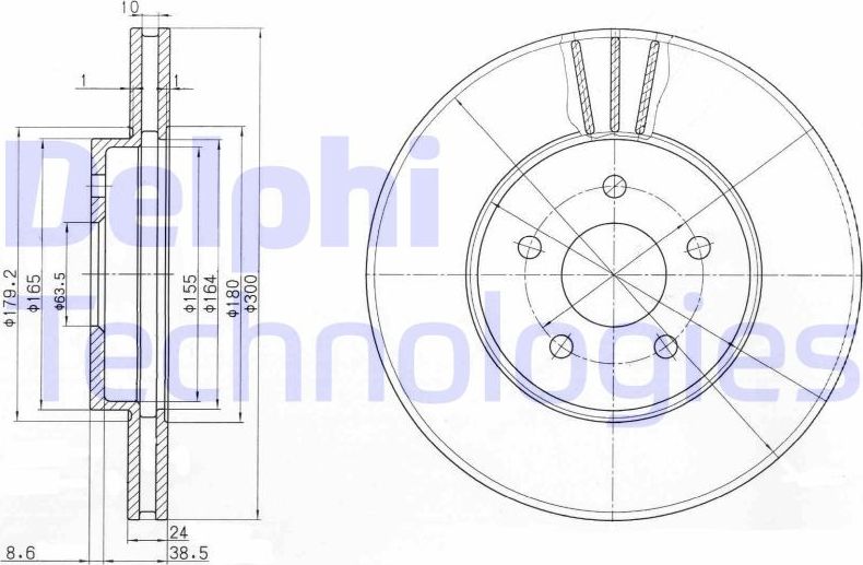 Тормозной диск Delphi. Артикул BG3537C