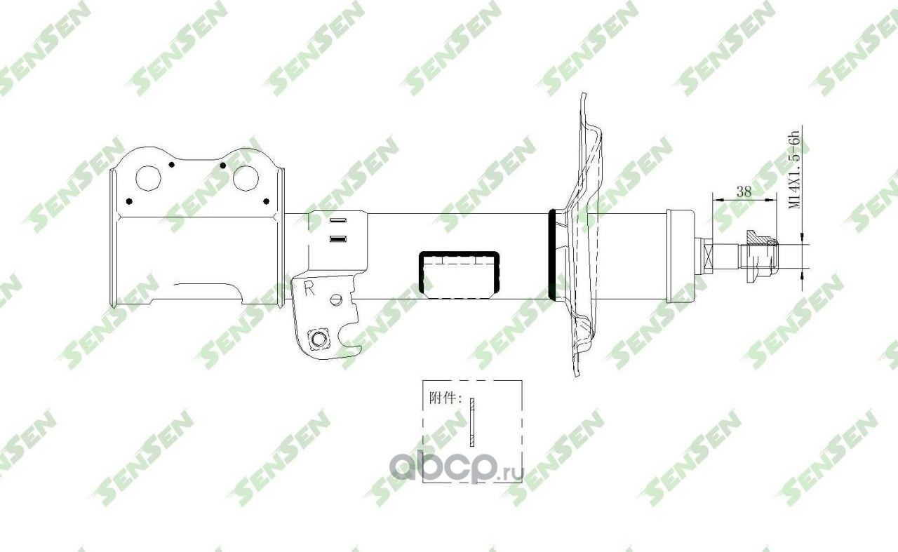 АМОРТИЗАТОР GAS TOYOTA COROLLA/COROLLA ALTIS NZE12#,ZZE12# FOR ASEAN 2 (Sensen). Артикул 42140254