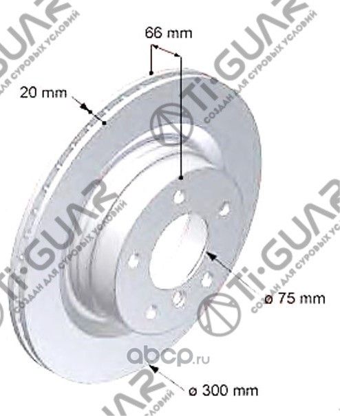 Диск тормозной TG-34216792227*TiGUAR (TI-Guar). Артикул TG34216792227