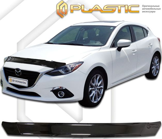 Дефлектор СА Пластик для капота (Classic черный) Mazda 3 седан 2013–2026. Артикул 2010010109776