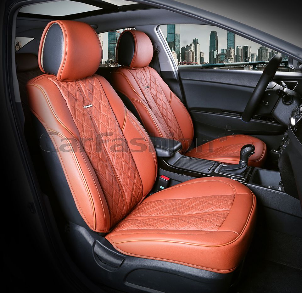 Накидки универсальные CarFashion Balaton на переднее сидения авто, цвет Коричневый/Коричневый/Коричневый. Артикул 21992