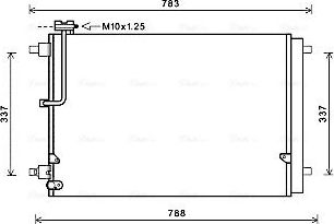 Радиатор кондиционера (конденсатор) AVA (алюминий) для Audi S8 III (D4) 2012-2018. Артикул AI5389D