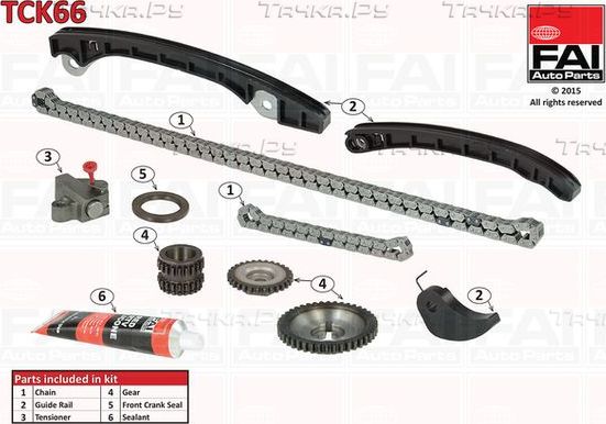 Цепь ГРМ FAI AutoParts верхний/нижний для Nissan Sentra VII (B17) 2014-2019. Артикул TCK66