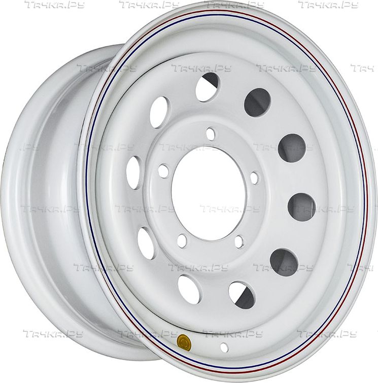 Колёсный диск OFF-ROAD Wheels усиленный стальной белый 5x139,7 10xR15 d110 ET-19 для УАЗ Hunter 2003-2026. Артикул 1570-53910WH-19