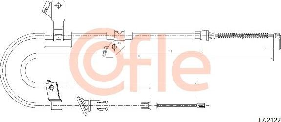 Трос ручника (тросик ручного тормоза) Cofle. Артикул 92.17.2122