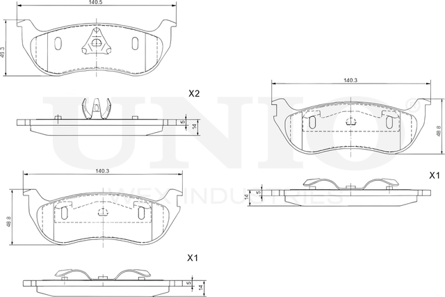 Колодки тормозные дисковые, комплект (Unio). Артикул BRP-20453