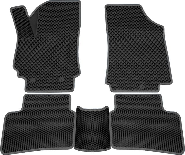 Коврики Rezkon 3D EVA Ромб резиновые для салона Hyundai Creta I 2016-2021 Серый кант. Артикул 9220065102