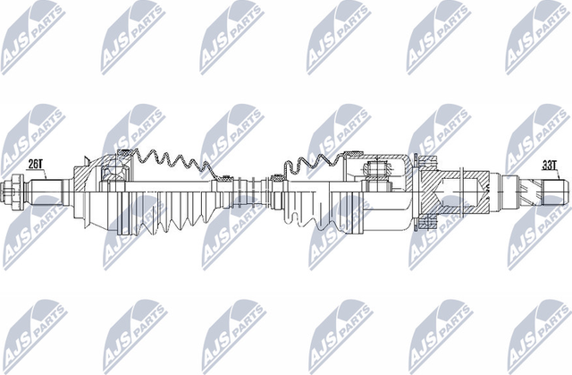 Полуось (привод в сборе, приводной вал) NTY передняя правая для MINI Cabrio II (R57) 2008-2015. Артикул NPW-BM-131