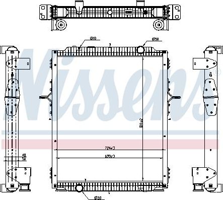 Радиатор охлаждения двигателя Nissens для Volvo  FE II 2012-2026. Артикул 637878