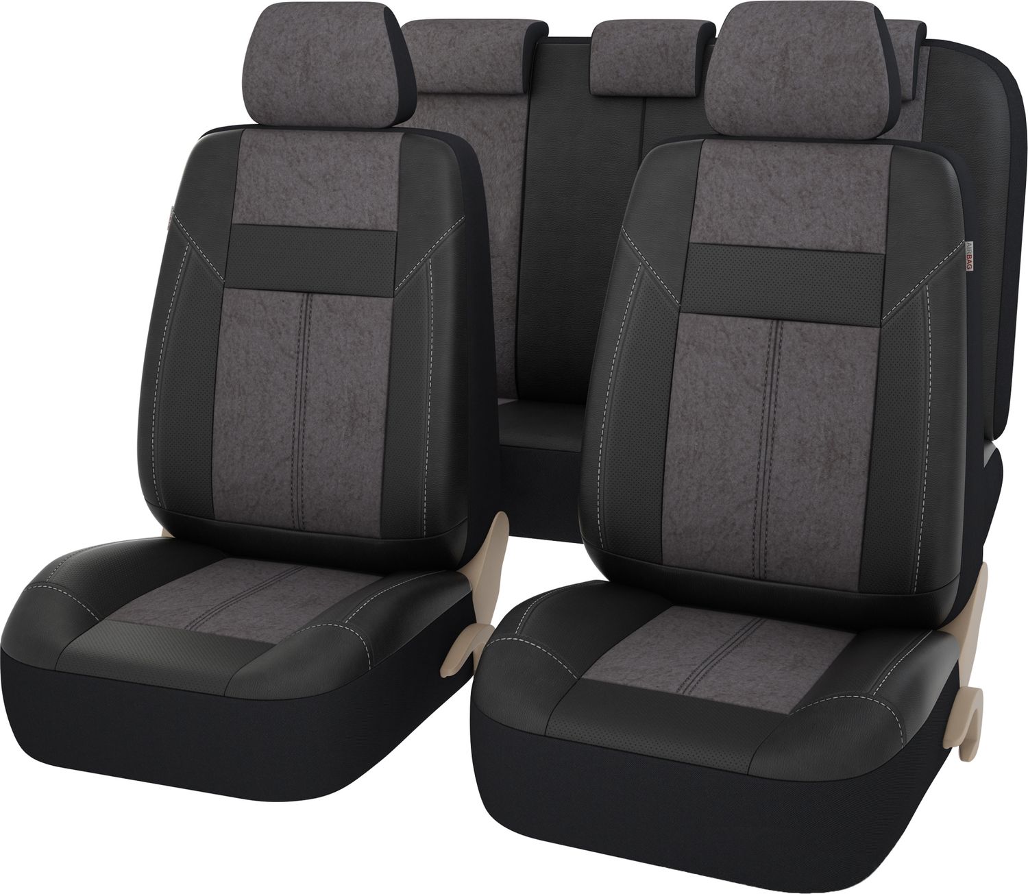 Чехлы универсальные PSV Absolute Next на сидения, цвет Черный/Т.Серый. Артикул 126324