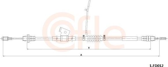 Трос ручника (тросик ручного тормоза) Cofle. Артикул 92.1.FD012